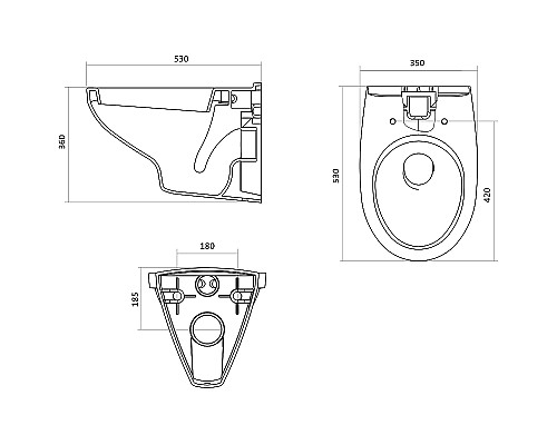 Комплект унитаза с инсталляцией Santek Бореаль 1WH501775 с сиденьем Микролифт и Черной матовой клавишей смыва