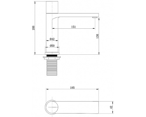 Смеситель для раковины Abber Rund AF8710B Черный матовый