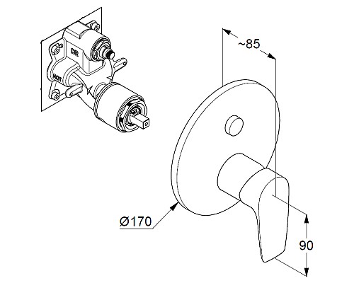 Смеситель для душа Kludi Pure Solid 346590575 Хром