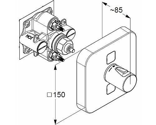 Смеситель для душа Kludi Push 389110538 с термостатом Хром