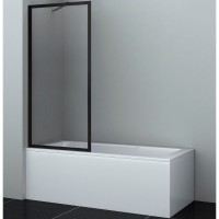 Шторка на ванну WasserKRAFT Abens 80 20W01-80 MB Fixed WasserSchutz профиль Черный матовый стекло прозрачное