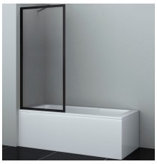 Шторка на ванну WasserKRAFT Abens 80 20W01-80 MB Fixed WasserSchutz профиль Черный матовый стекло прозрачное