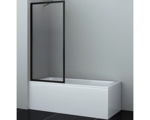 Шторка на ванну WasserKRAFT Abens 80 20W01-80 MB Fixed WasserSchutz профиль Черный матовый стекло прозрачное