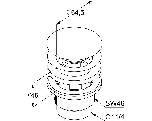 Донный клапан Kludi 1042605-00 click-clack Хром