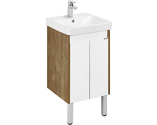 Тумба под раковину Aquaton Сканди Doors 45 1A278701SDZ90 Белый глянец Дуб рустикальный