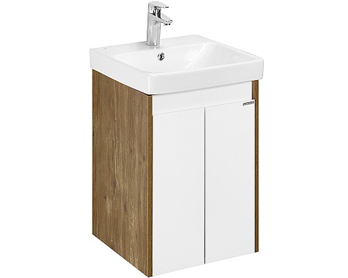 Тумба под раковину Aquaton Сканди Doors 45 1A278701SDZ90 Белый глянец Дуб рустикальный