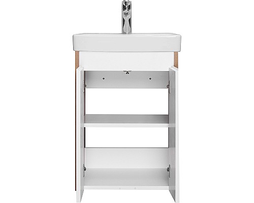 Тумба под раковину Aquaton Сканди Doors 45 1A278701SDZ90 Белый глянец Дуб рустикальный