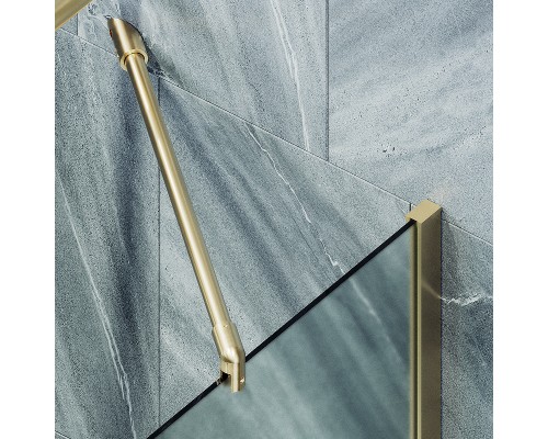 Шторка на ванну Maybah Glass MGV-95-3ш 900x1400 в широком профиле Золото стекло сатиновое