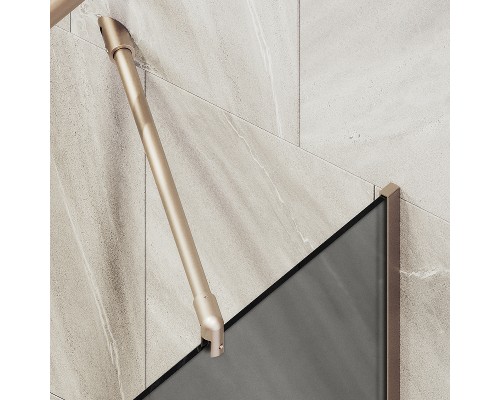 Шторка на ванну Maybah Glass MGV-129-2у 340x1400 в узком профиле Бронза стекло графитовое матовое