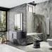 Шторка на ванну Maybah Glass 540x1400 в узком профиле Белый стекло бронзовое матовое