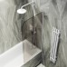 Шторка на ванну Maybah Glass 540x1400 в узком профиле Белый стекло бронзовое матовое