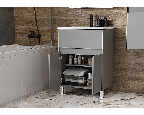Тумба под раковину Aquaton Форест 60 1A278201FR4D0 Туманный серый