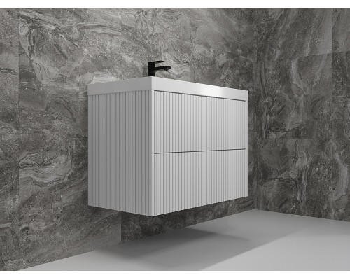 Тумба под раковину Style Line Стокгольм 80 ЛС-00002315 подвесная Белый рифленый софт