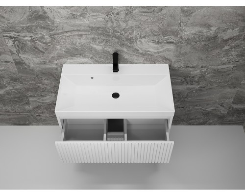 Тумба под раковину Style Line Стокгольм 80 ЛС-00002315 подвесная Белый рифленый софт