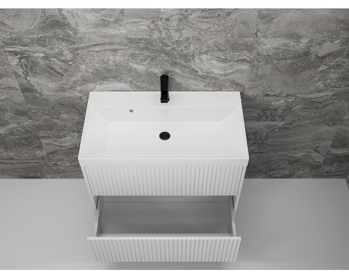 Тумба под раковину Style Line Стокгольм 80 ЛС-00002315 подвесная Белый рифленый софт