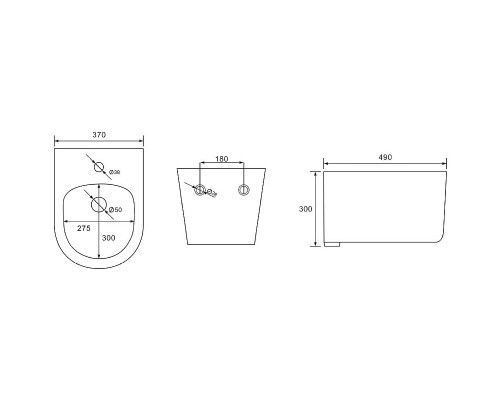 Биде Aquatek Мия AQ1004-00 подвесное Белое