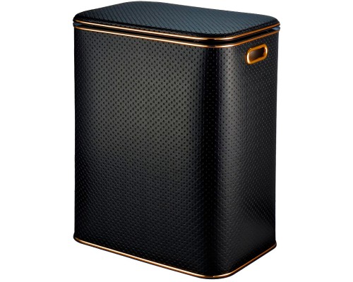 Корзина для белья Geralis PBG-S Punto Черная, кант Золото, большая