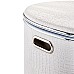 Корзина для белья Geralis KWH-O Croco Белая, кант Хром, полукруглая