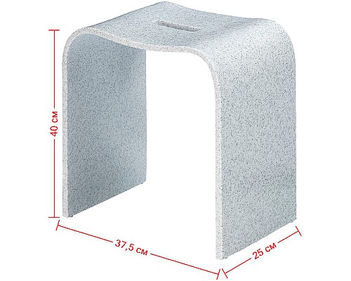 Стульчик для ванной Geralis T-DS-V Серый с вырезом