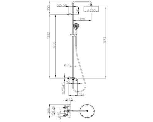 Душевая система Bossini Elios L10402.1.030 с термостатом Хром