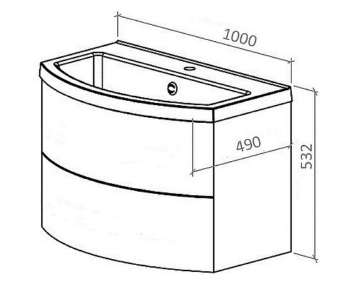 Тумба под раковину Astra Form Венеция 2.0 100 03100002 подвесная Белая матовая