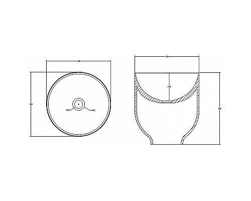 Раковина-чаша Abber Stein 40 AS2618 Белая матовая
