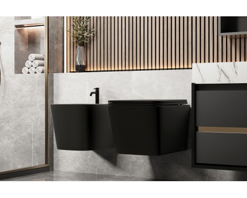 Биде Abber Rechteck AC1250MB подвесное Черное матовое