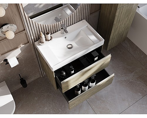 Тумба под раковину Roca Ona 80 A857630511 подвесная Темный вяз