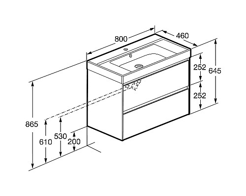 Тумба под раковину Roca Ona 80 A857630511 подвесная Темный вяз
