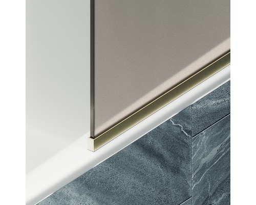 Шторка на ванну Maybah Glass MGV-74-3у 600x1400 в узком профиле Золото стекло бронзовое матовое