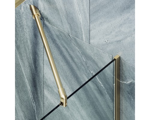 Шторка на ванну Maybah Glass MGV-248-3у 300x1400 в узком профиле Золото стекло прозрачное