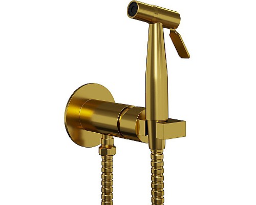 Гигиенический душ со смесителем Paini Castello Round CAPJ442R Брашированное золото