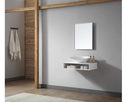 Тумба под раковину Abber Stein 80 AS1612 подвесная Белая матовая