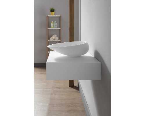 Тумба под раковину Abber Stein 80 AS1612 подвесная Белая матовая