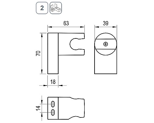 Держатель ручного душа Ravak 611.20GB X07P698 Графит