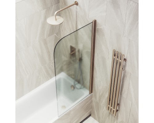 Шторка на ванну Maybah Glass MGV-621-2 800x1400 поворотная на монопетле Бронза стекло сатиновое