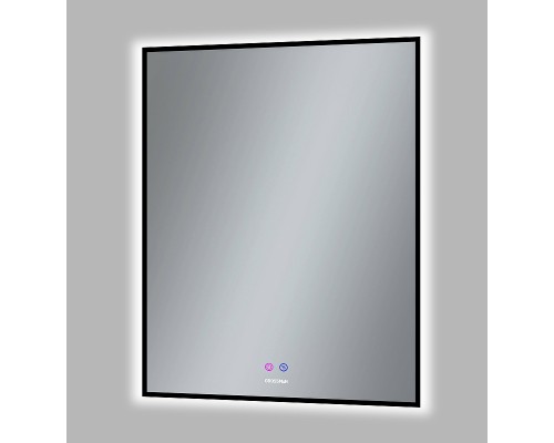 Зеркало Grossman Pragma-норма Black 70 1870802 с подсветкой Черное с сенсорным выключателем и подогревом