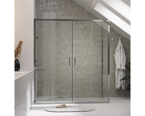 Душевой уголок WasserKRAFT Lippe 170x90 профиль Серебристый стекло прозрачное