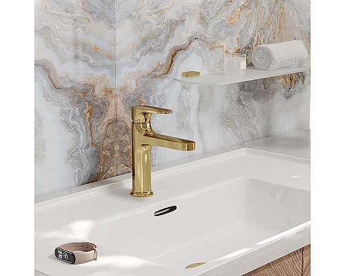 Смеситель для раковины WasserKRAFT Neckar 2103 Золото глянцевое