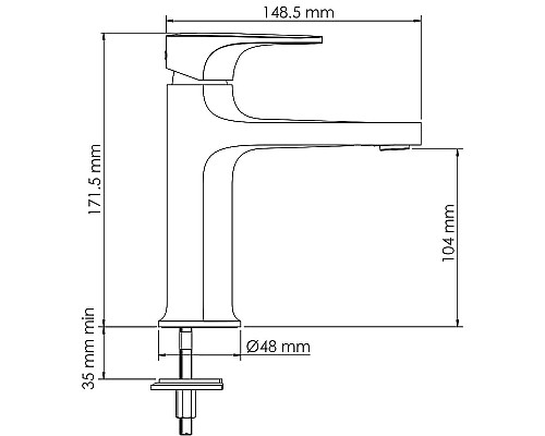 Смеситель для раковины WasserKRAFT Neckar 2103 Золото глянцевое