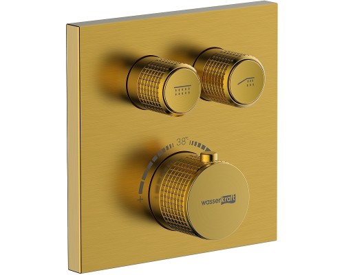 Смеситель для душа WasserKRAFT Aisch 5548 Thermo с термостатом Золото матовое