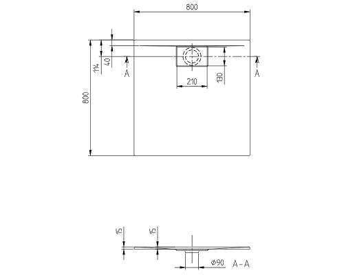 Акриловый поддон для душа Villeroy&Boch Architectura Metalrim 80x80 Альпийский белый