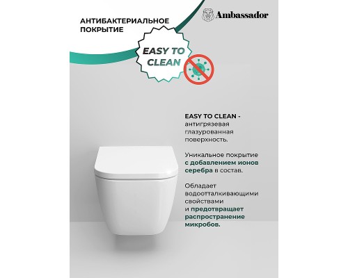 Унитаз Ambassador Forsa 243K19002RS подвесной с сиденьем Микролифт