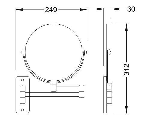 Косметическое зеркало Timo Saona 13076/00 Хром