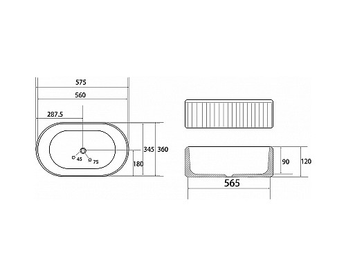 Раковина-чаша Abber Bequem 58 AC2116MW Белая матовая