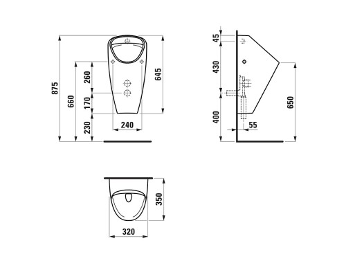 Писсуар Laufen Caprino Plus 8.4106.1.000.000.1 подвесной Белый