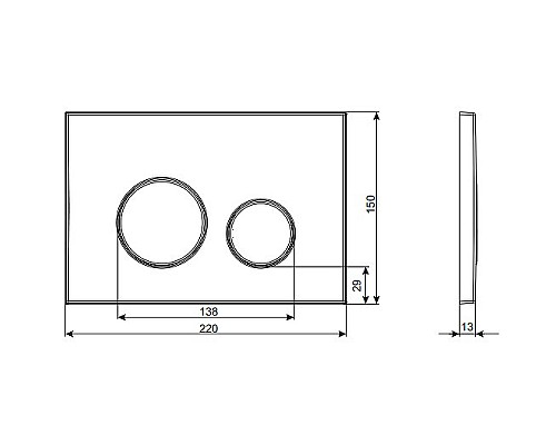 Клавиша смыва Cersanit Twins 63526 Белая матовая