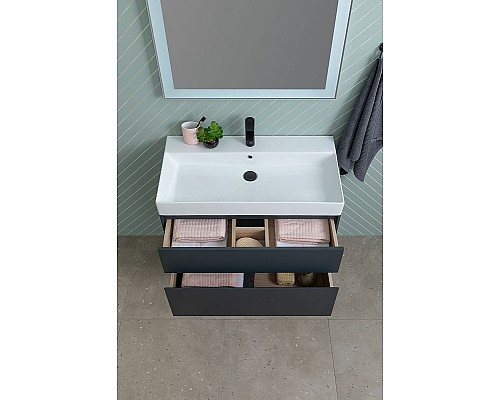 Тумба под раковину Aquanet Бруклин 60 310140 подвесная Антрацит матовый