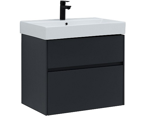 Тумба с раковиной Aquanet Бруклин 70 312876 подвесная Антрацит матовый