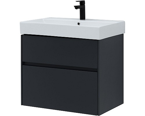 Тумба с раковиной Aquanet Бруклин 70 312876 подвесная Антрацит матовый